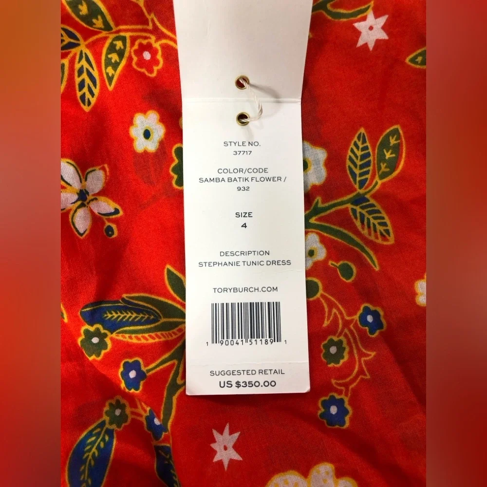 NWT $350 Tory Burch Stephanie Tunic Dress in Batik Floral